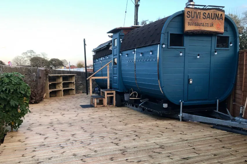 Inside the Barrel Sauna