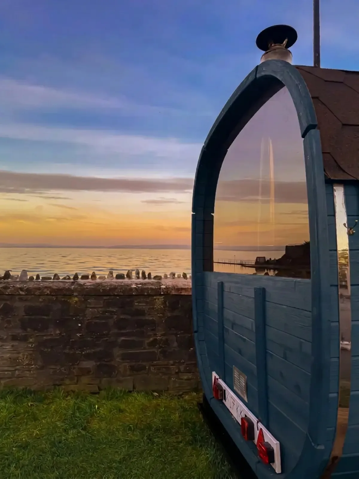 The Suvi Sauna wood-fired sauna beside Clevedon Marine Lake